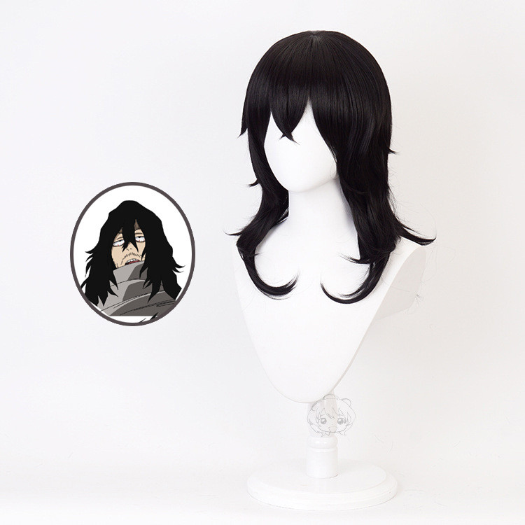 Tóc giả cosplay Shouta Aizawa My Hero Academia - Tóc đen dài tổng hợp chịu nhiệt