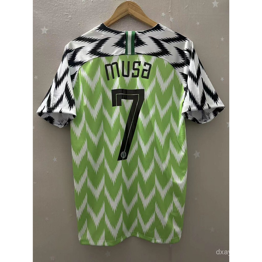 [Phiên bản cổ điển] 2018 Nigeria MUSA IWOBI MIKEL Áo thun bóng đá gia đình chất lượng hàng đầu Áo th