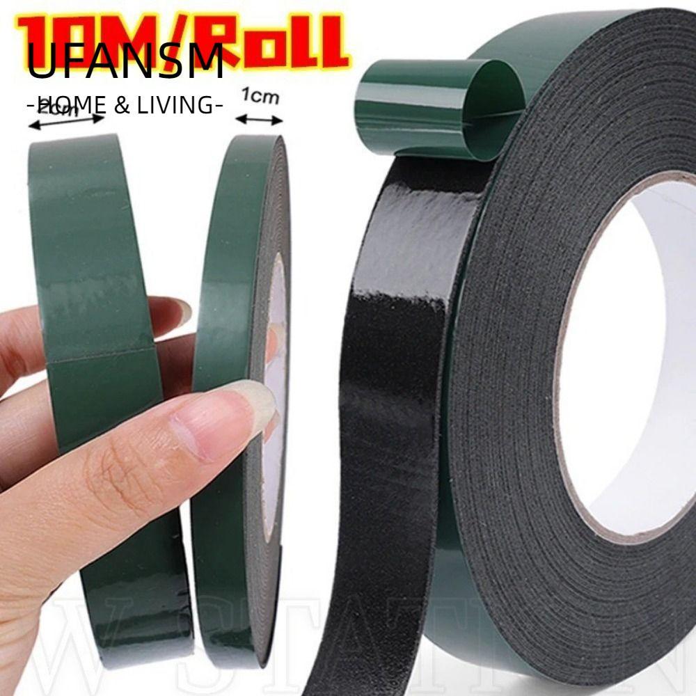 UFASM 10M / Cuộn Băng Hai Mặt, Dải Bọt Biển Xanh Phim Đen PE Foam Tape, Bền Đa Năng Mạnh Mẽ Tự Dính 