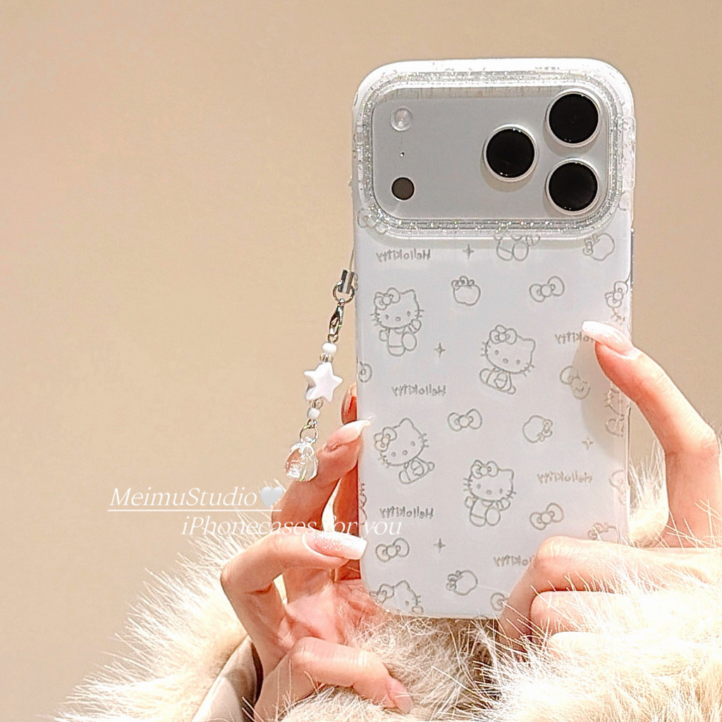 Meimu Phong Cách Hàn Quốc ins Simple Line Cat Thích Hợp Cho iphone17pro Vỏ Điện Thoại Apple 16promax