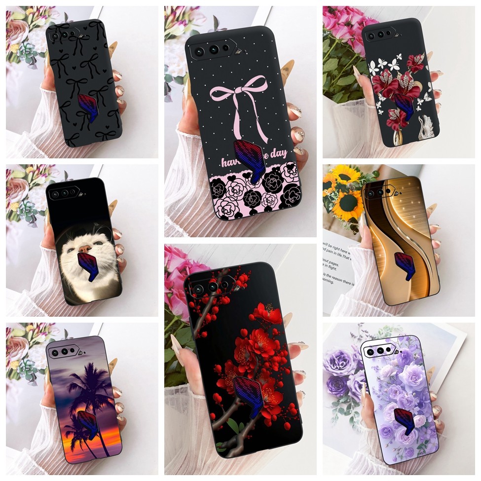 Ốp Điện Thoại Asus ROG Điện Thoại 5 Bao ZS673KS Silicon Mèo Dễ Thương Thời Trang Ngộ nghĩnh Sơn Vỏ A