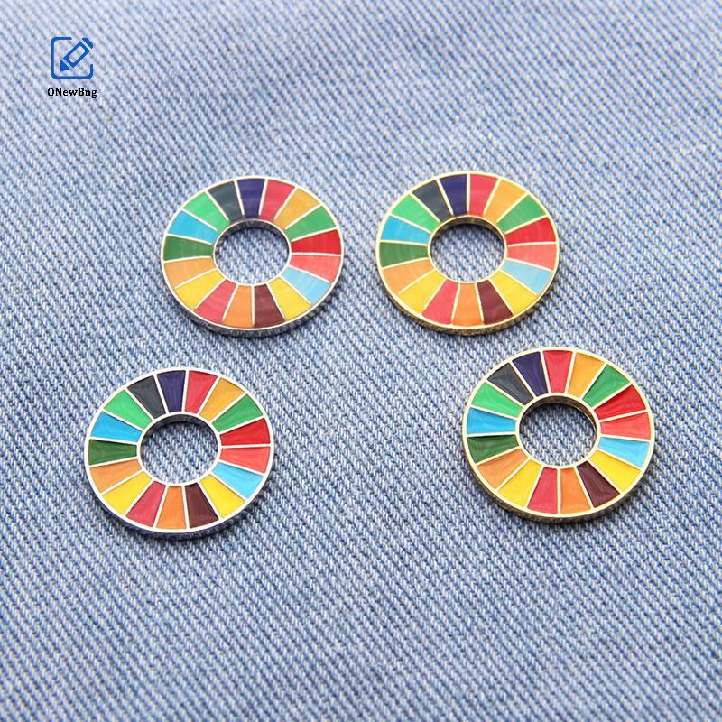 ONew Enamal 17 Màu Mục tiêu phát triển bền vững Trâm cài Liên Hợp Quốc SDG Pin Bng