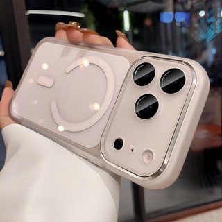 Ốp lưng trong suốt chống sốc từ tính chống trượt cao cấp HD trong suốt có bảo vệ ống kính cho iPhone 17 16 15 14 13 Pro Max