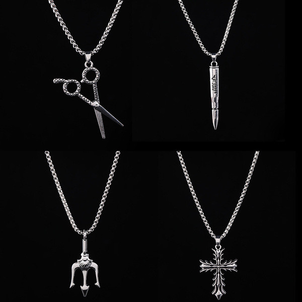 long necklace pendant Vòng cổ hình Trident Aquaman bằng hợp kim, phong cách retro và hip-hop, xu hướ