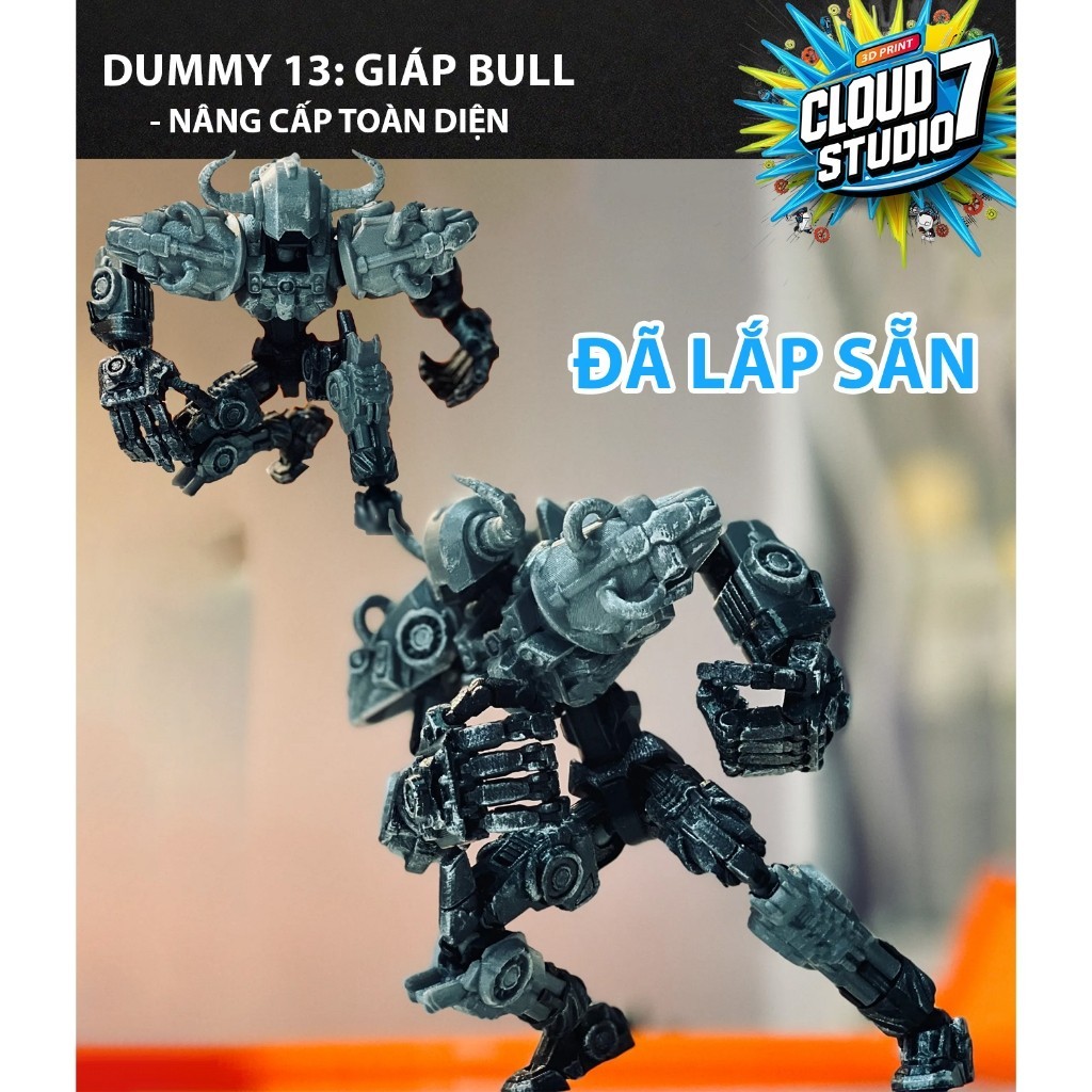 Dummy 13 Giáp BULL – Mũ Sừng & Giáp Cường Hoá – Mô Hình Cyber Mecha Custom Poseable