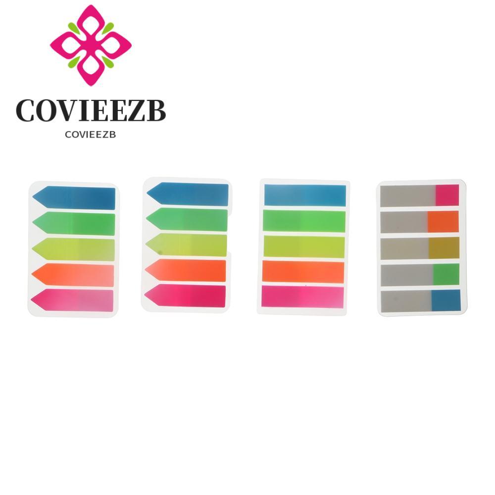 COVIEEZB Huỳnh Quang Memo Pad Tự Dính Ghi Nhớ Cờ Memo Sticker Giấy Màu Memo Pad
