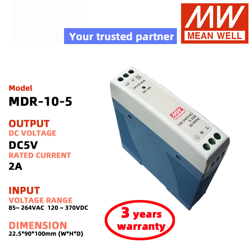 MEAN WELL MDR-10 MDR-20 MDR-40 MDR-60 MDR-100 DC12V DC24V Chuyển mạch Nguồn điện Meanwell DC