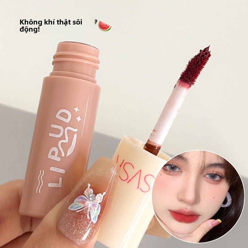 Matte Lip Paste Rose Bean Paste Soft Waxy White Girl Low Saturation Lip Lip Glaze Plain Face White