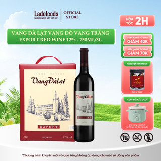 [25/03 - TẶNG MACCA ĐƠN 399K] R ượu Vang Đà Lạt Vang Đỏ Vang Trắng Export Red Wine 12%