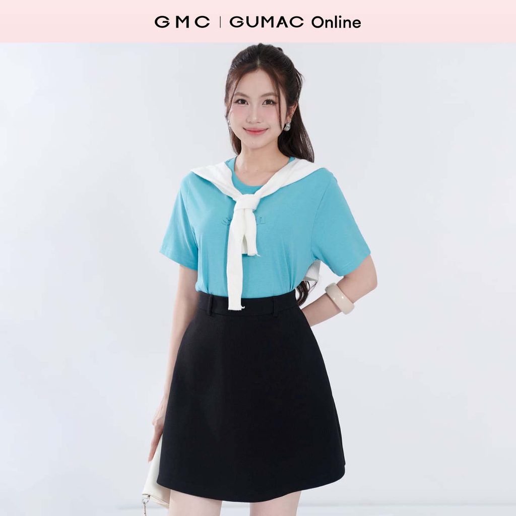 Quần váy nữ form A dây kéo sau có túi vải carolan xược cao cấp màu đen thời trang GUMAC SHF06037