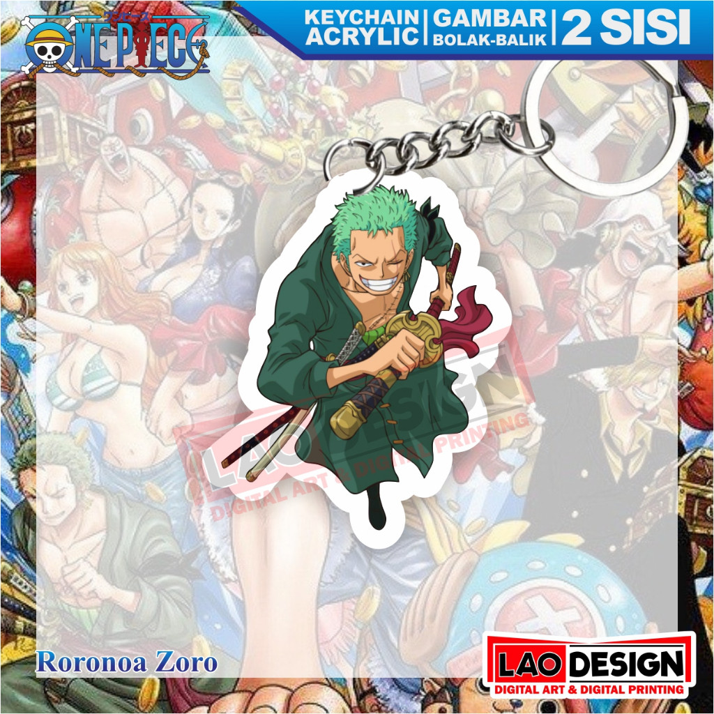 Gantungan Kunci Zoro - Gantungan Kunci Akrilik One Piece - Ganci Zoro One Piece - One Piece - Key ch