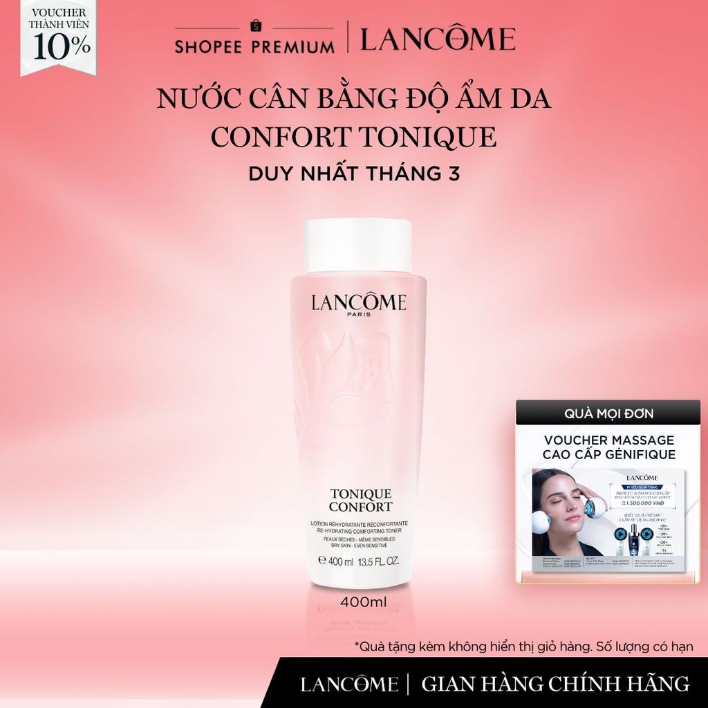Nước Cân Bằng (Toner) Độ Ẩm Dịu Nhẹ Lancome Tonique Confort 400ml - Chiết Xuất Từ Mật Ong