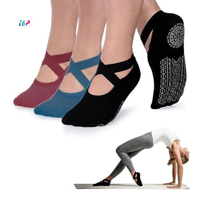 Danh cho nữ - Socks Grip Yoga với Strap Băng Cotton, Phù Hợp Tập Luyện Yoga và Nhảy Múa