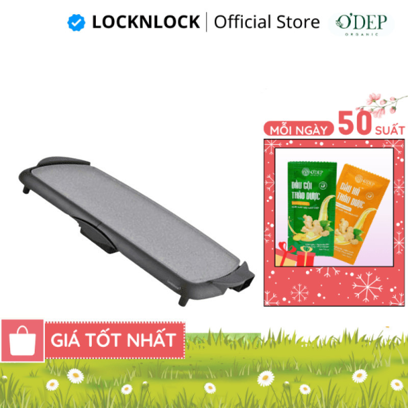 Bếp nướng điện LocknLock Electric Grill Pan EJG262BLK 2000W, Hàng chính hãng, Có tay cầm - CHEAP CMO