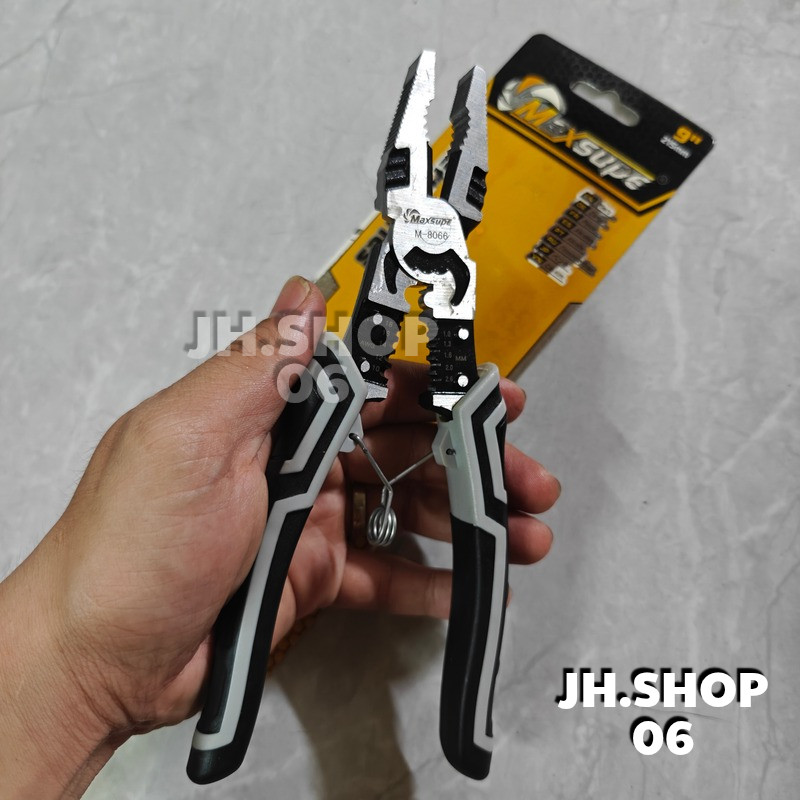 kìm điện đa năng 8 in 1 hàng chuẩn japan size 9inch 215mm bấm cos tuốt dây điện