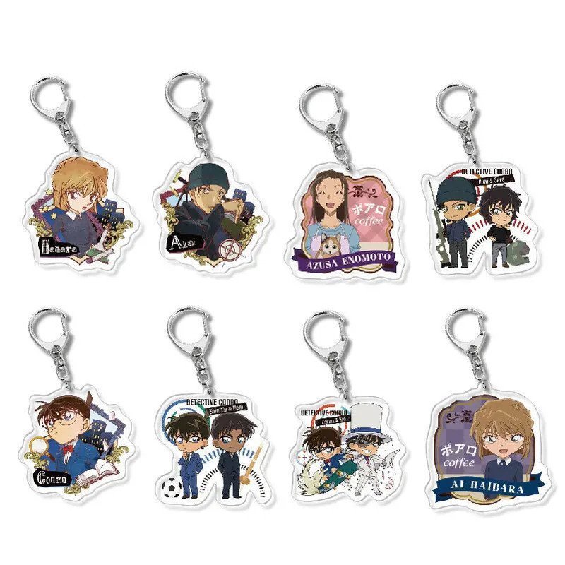Anime peripheral acrylic keychain pendant named Detective Conan Shinichi Alan Kuihara Ai creative sm