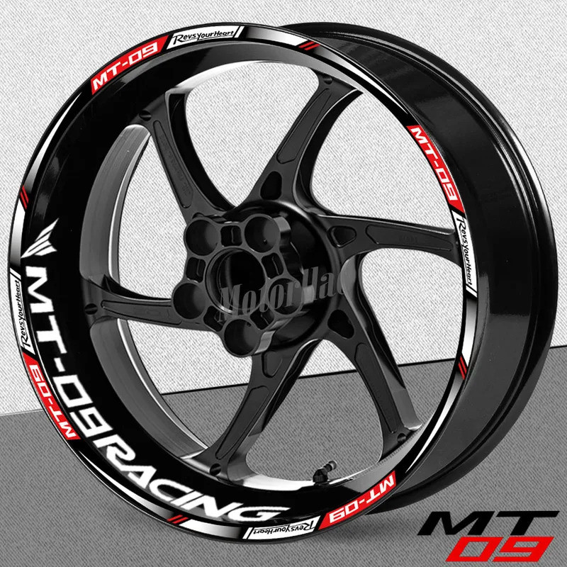 Cho MT-09 MT09 MT 09 mt09 Xe Máy Vành Bánh Xe Miếng Dán Đề Can Phản Quang Sọc Trung Tâm Băng Chống T