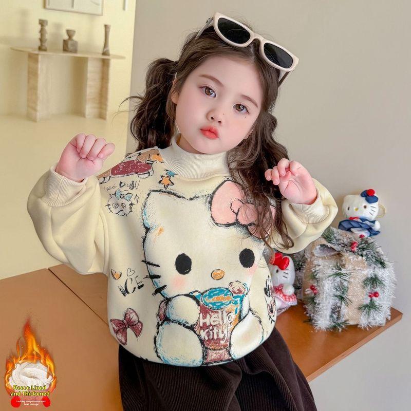 Áo nỉ lót lông cừu ấm áp VN, Port Muse, Dễ kết hợp, Thích hợp cho bé gái, In hoạt hình, Phong cách N