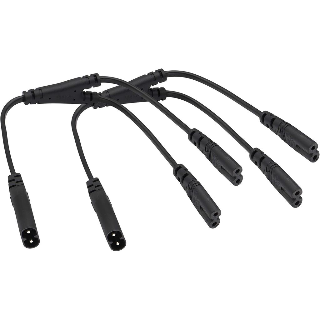 (2 Gói) Cáp chuyển đổi AC nguồn IEC 320 C8 sang Dual C7 Y, 10A 125V Hình 8 Nam sang Đôi Nữ IEC C7 sa