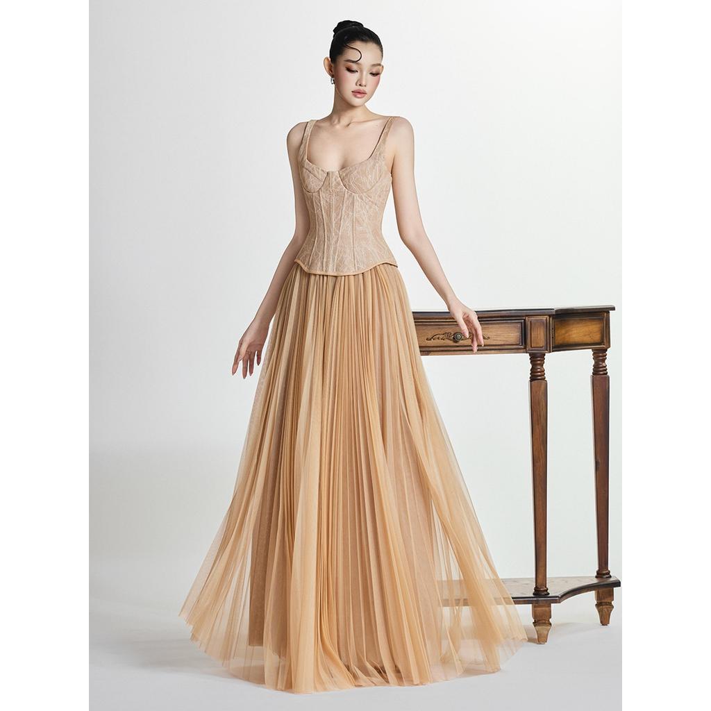[BYDI DESIGN] KIMI DRESS - Đầm thiết kế dự tiệc cao cấp sang trọng, Đầm 2 dây voan mềm mại