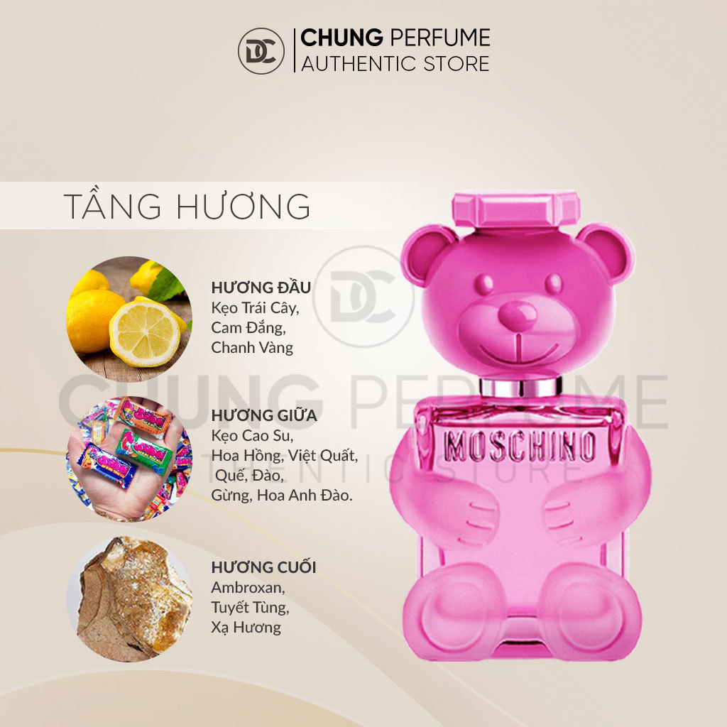 Nước Hoa Nữ Moschino Toy 2 Bubble Gum - gấu hồng