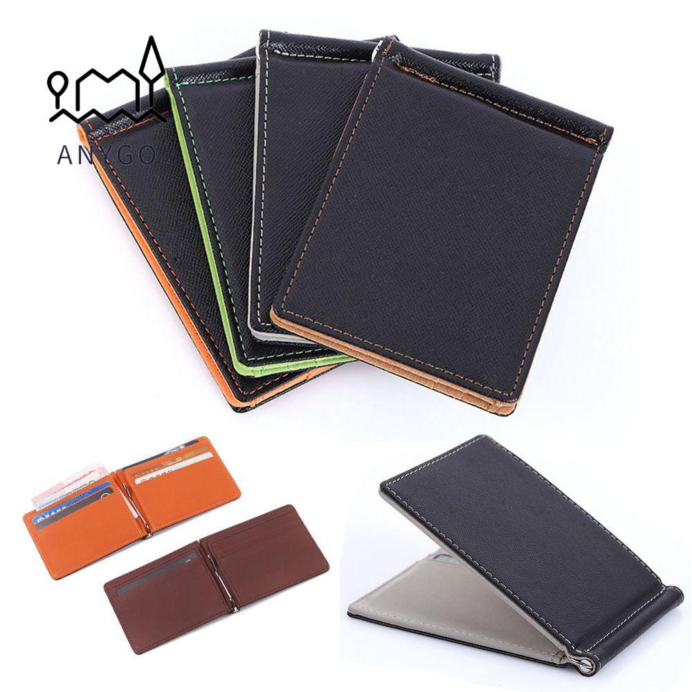 YRBWDYZDH Ví da ngắn Slim PU Leather Sollid Thin Wallet Hộp đựng thẻ ID