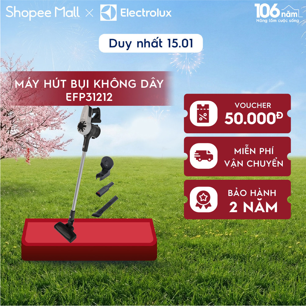 Máy hút bụi cầm tay không dây Electrolux EFP31212 - hiệu suất cao, trọng lượng nhẹ, BH 24 tháng