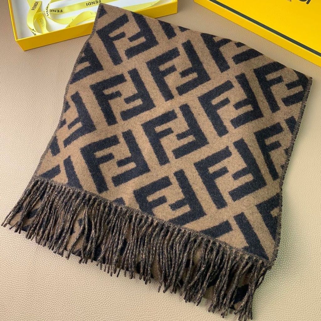 Fendi Khăn Quàng Cổ Mùa Thu Đông, Giả Cashmere Hai Mặt