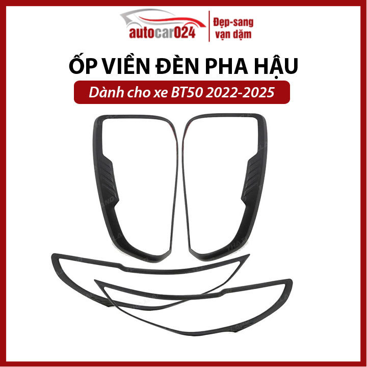 Ốp viền đèn pha hậu nhựa đen Mazda BT50 BT-50 2022-2025
