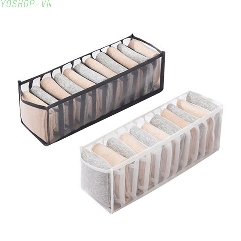 [Ysp]Breathable Foldable Underwear Storage Box With Dividers For Clothes Organization