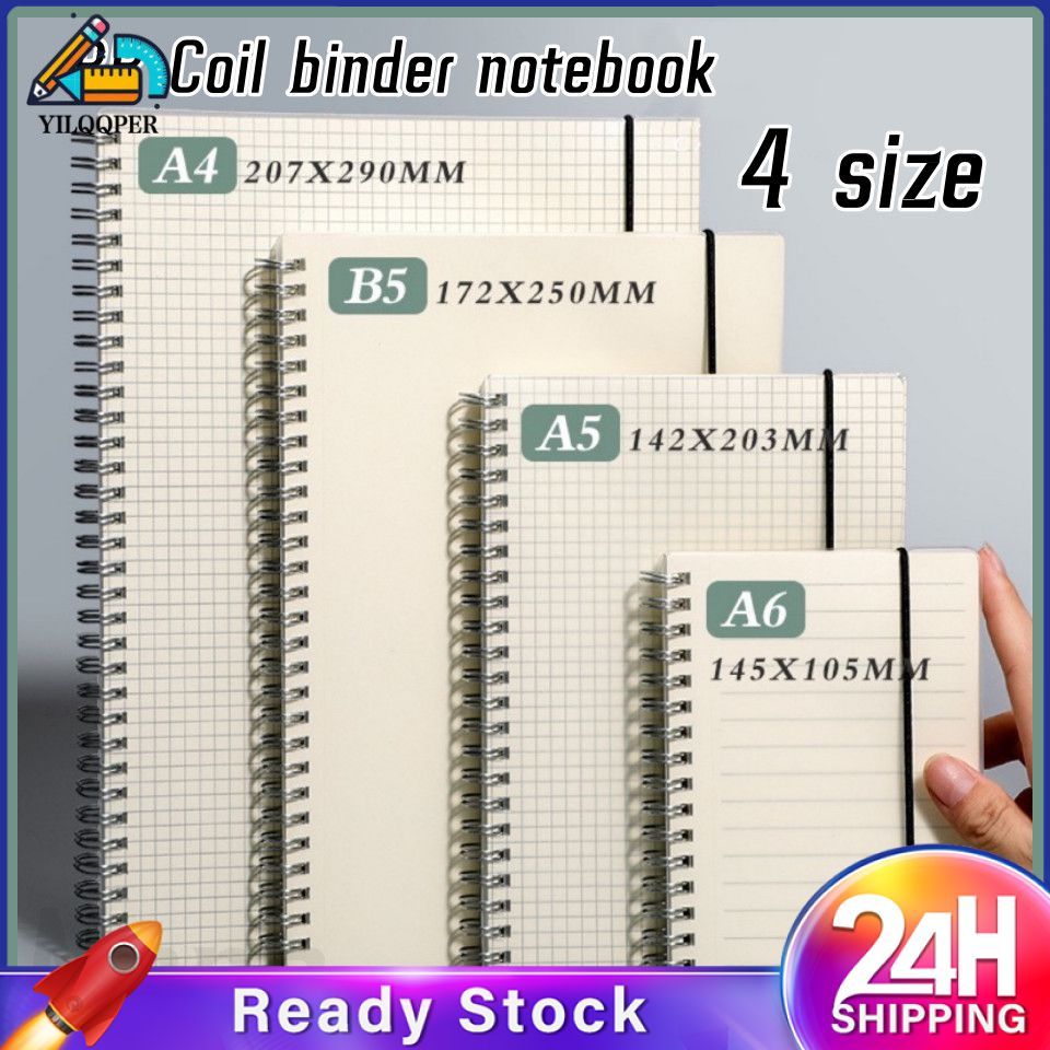 【Đang Giảm Giá】 Sổ Tay Lò Xo A6/A5/B5/A4 Kẻ ô Vuông, Kiểu Dáng Tối Giản