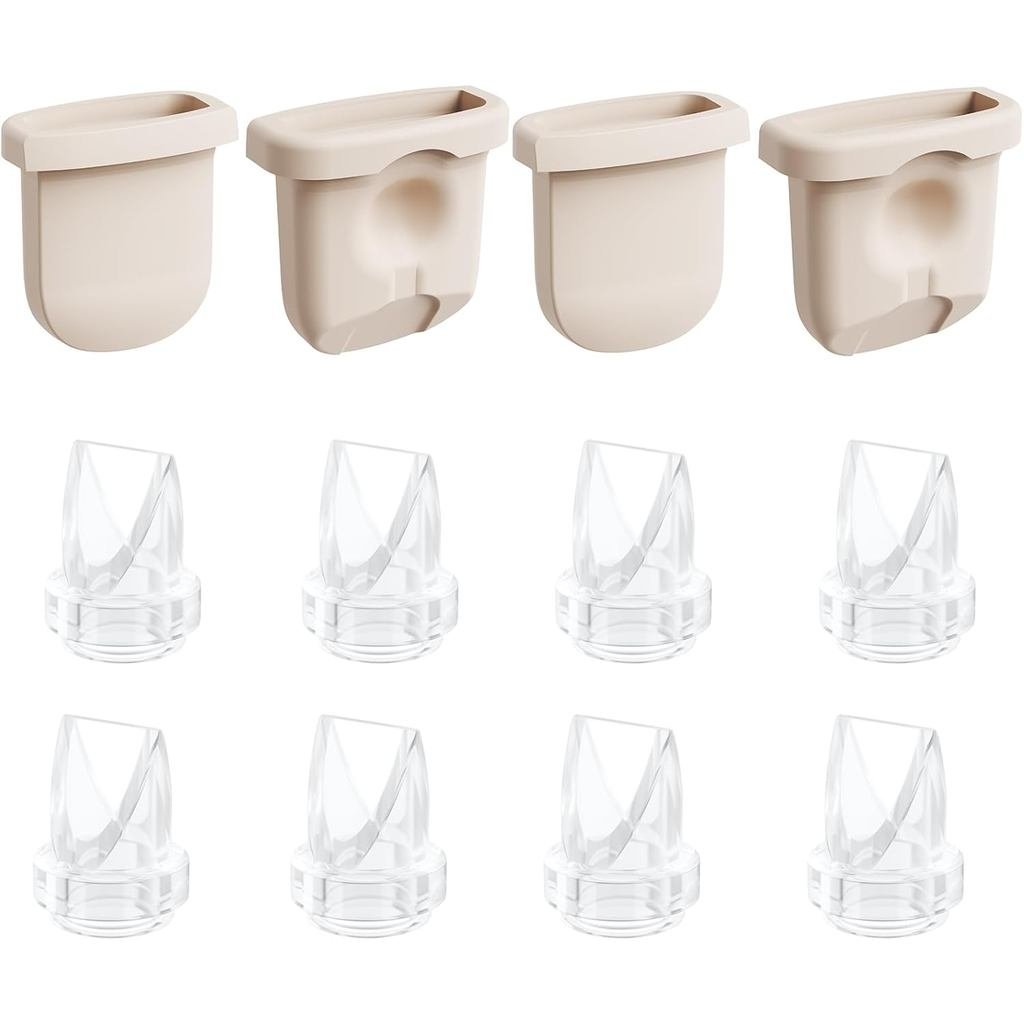 12 Bộ phận máy bơm ngực, 8 chiếc Van mỏ vịt và 4 màng silicon Tương thích với máy bơm ngực có thể đe