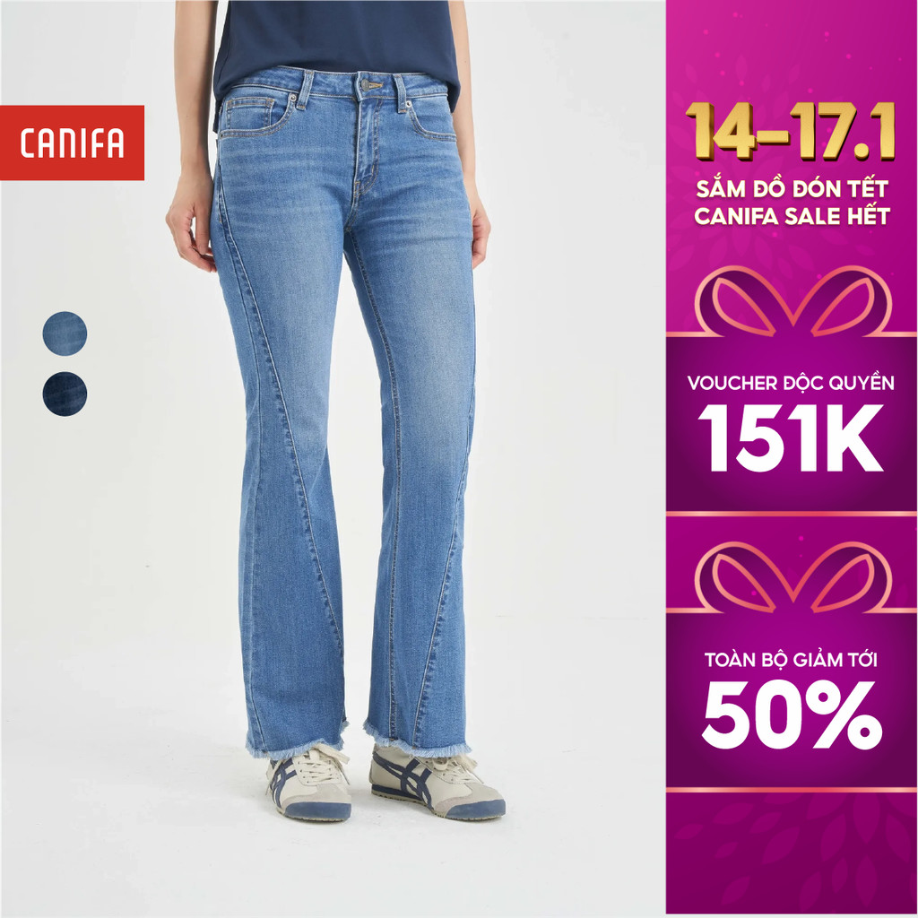 Quần jeans nữ CANIFA ống loe siêu co giã 6BJ24S003