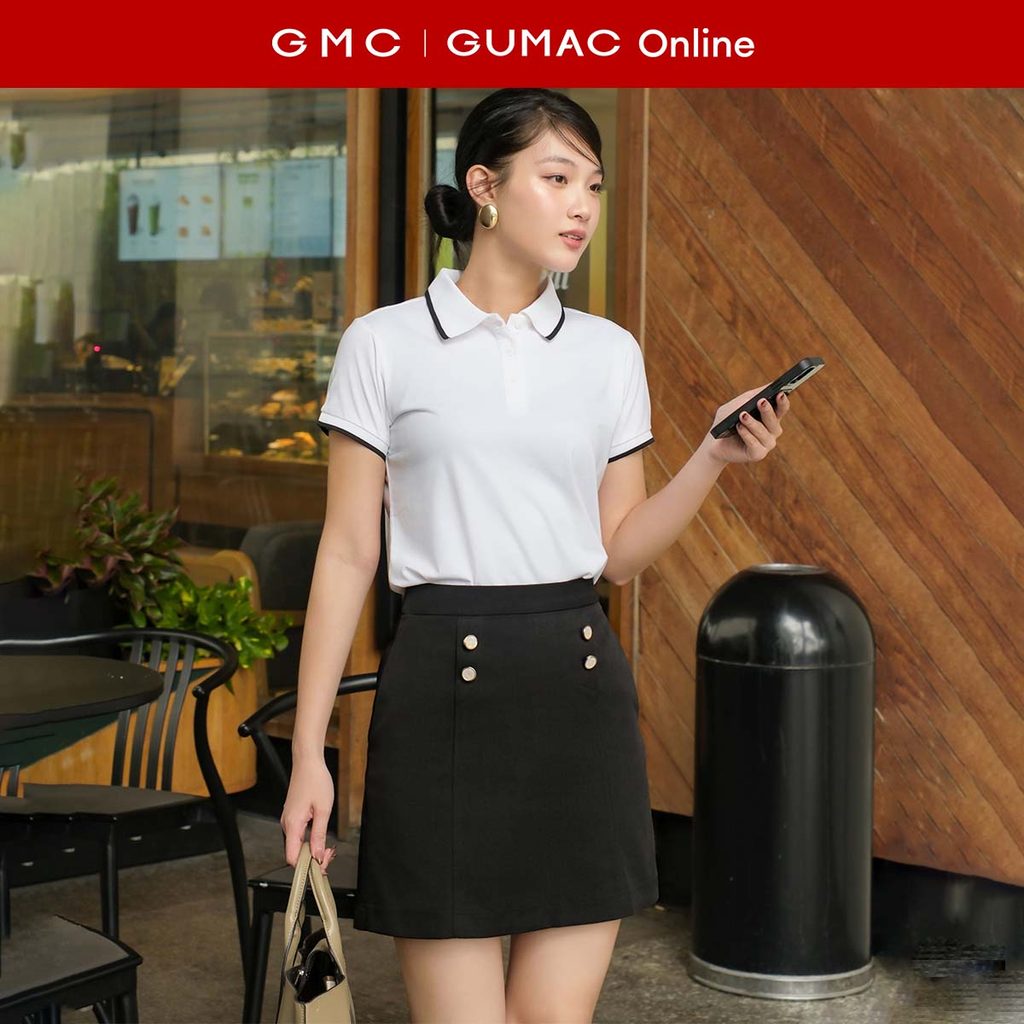 [MUA 2 GIẢM 25K] Quần váy nữ A ngắn đính nút vải bố ruby cao cấp trẻ trung thời trang GUMAC VE11085