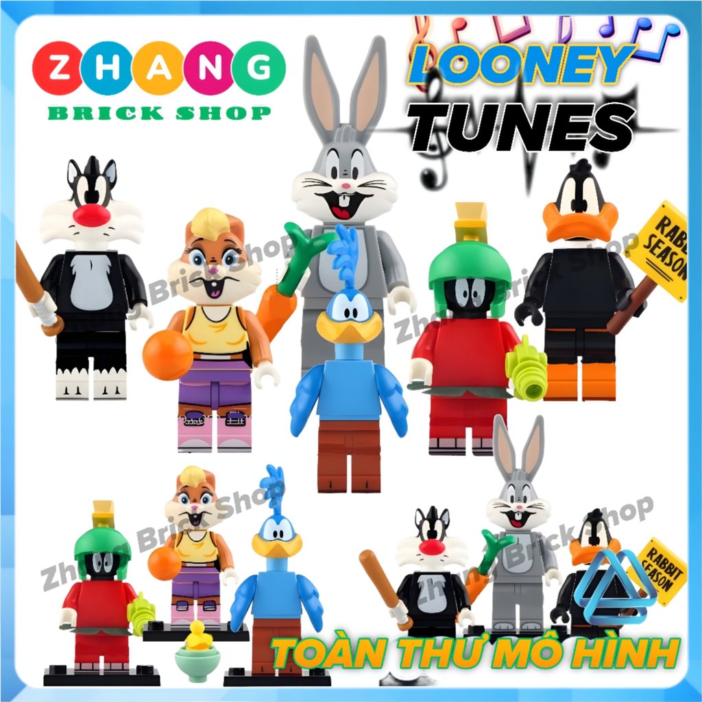 Mô hình nhân vật Bugs Bunny Lona Bunny Road Runner Marvin Daffy Duck Sylvester Looney tunes 91001 91
