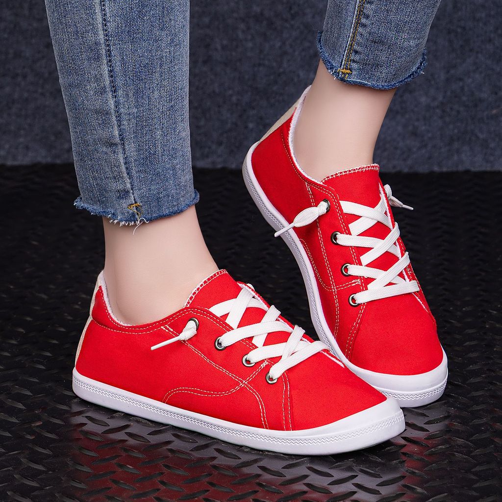 Giày Nữ Plus Size Giày Vải Nhẹ Đế Mềm Đế Bằng Gót Giày Nữ Giày Lười Giày20260123