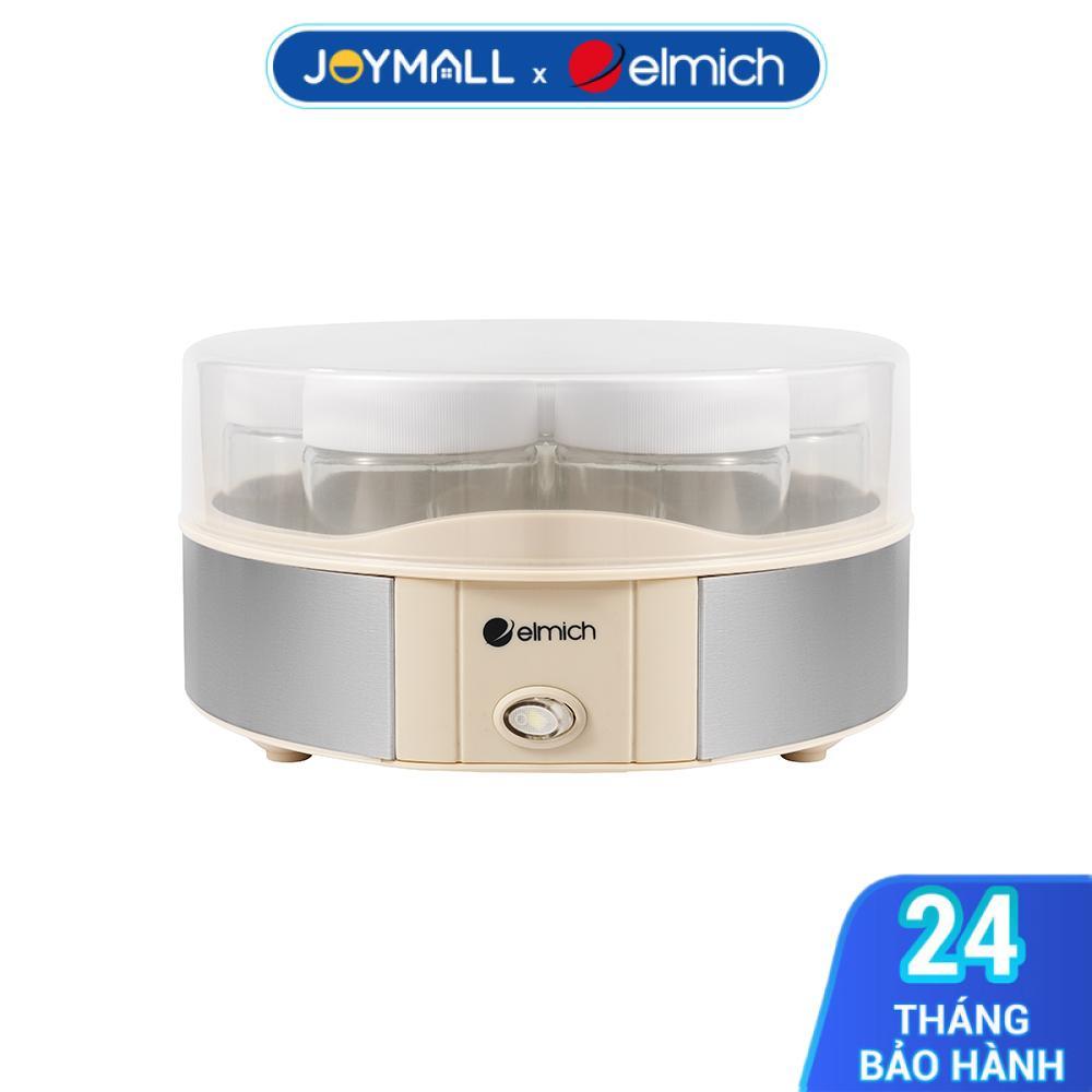 Máy Làm Sữa Chua Elmich YME0298 15W, Hàng Chính Hãng, Điều Khiển Cơ,Kèm 7 Hũ Thủy Tinh 200ml-JoyMall