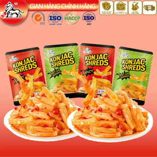 Ganyuan KONJAC SHREDS sản phẩm củ nưa xách bò chay củ nưa cay tê cây cay đồ ăn vặt thư giãn ít béo đỡ thèm HALAL Spicy