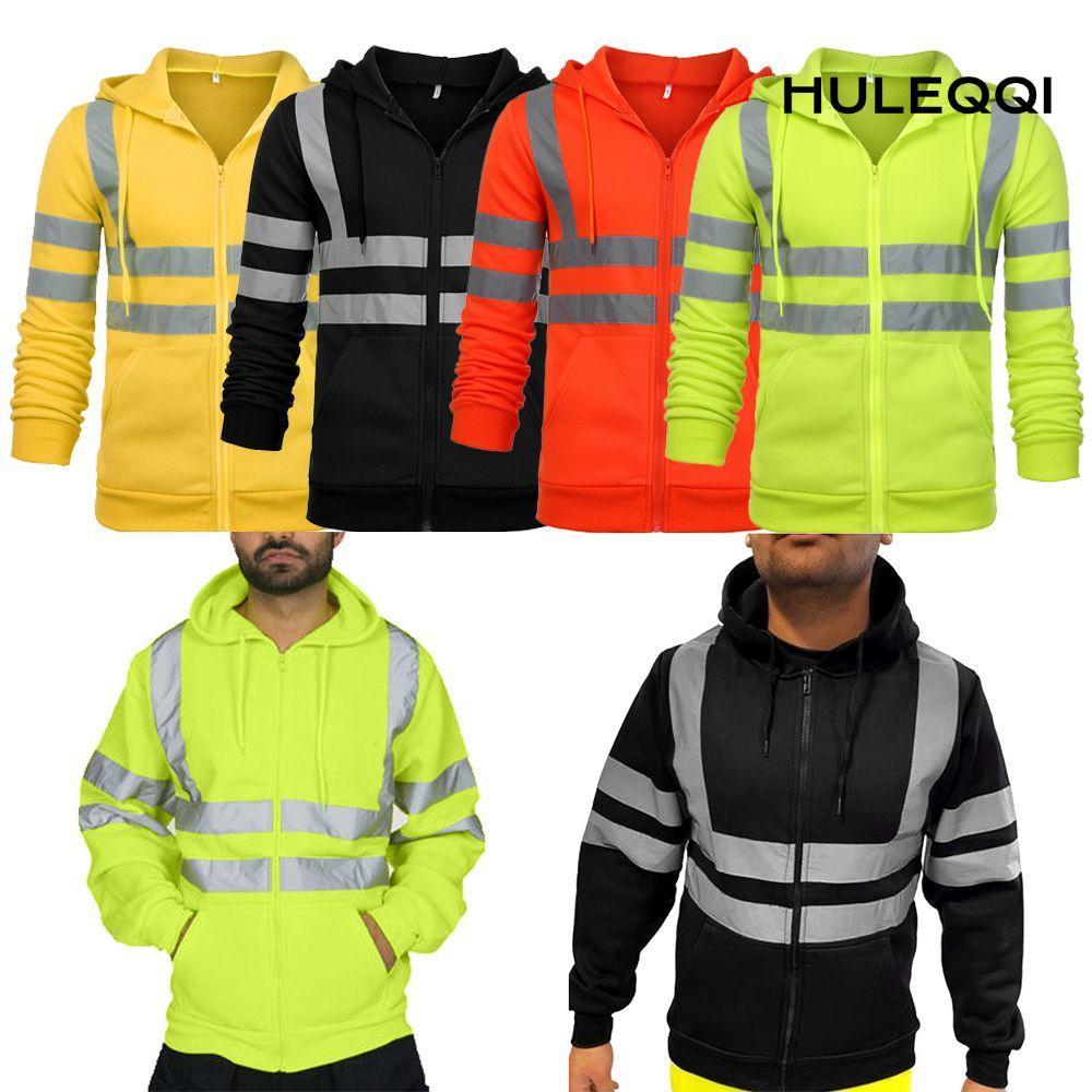 HULEQI Hi Viz Vis Night Work M-4XL Áo chui đầu Áo Hoodie