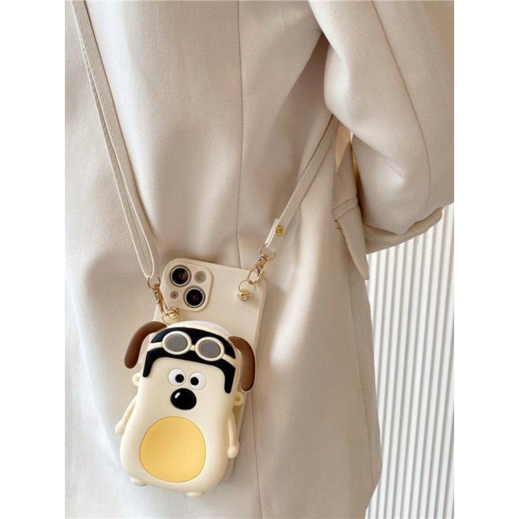 ốp điện thoại ốp điện thoại có dây đeo Shop Dog Coin Purse Thích hợp cho iPhone17pro Apple 16promax 