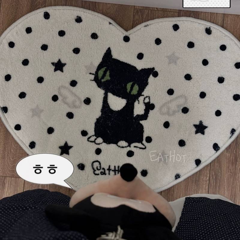 Bedroom Carpet Room Decoration Floor Mat Thickened Dormitory Furry Polka Dot Kitten Cashmere-like Lo