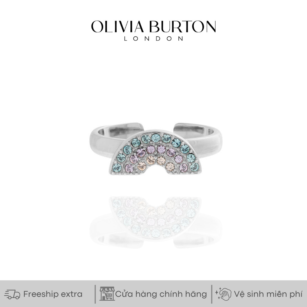 Nhẫn Olivia Burton Rainbow màu vàng hồng, bạc
