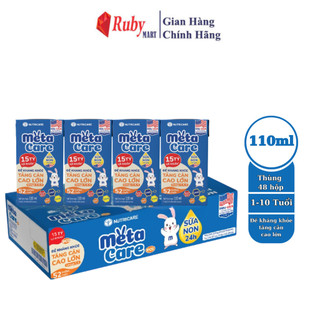 [Hỏa Tốc HCM] Thùng 48 hộp sữa bột pha sẵn Metacare Eco 110ml Nutricare cho bé đề kháng khỏe, tăng cân cao lớn