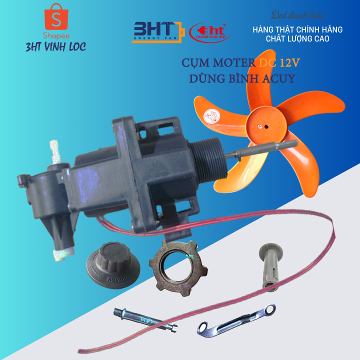 Motor 12V DC loại B3 (cánh 30cm). Gắn vừa tất cả các vỏ quạt.  FULL các chi tiết
