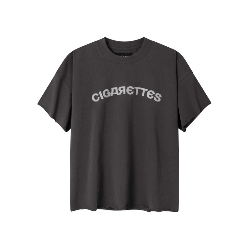 ELMS | Grey Cigar Raw Cut T-shirt - Áo Thun Cigar Xả Line Unisex Xám