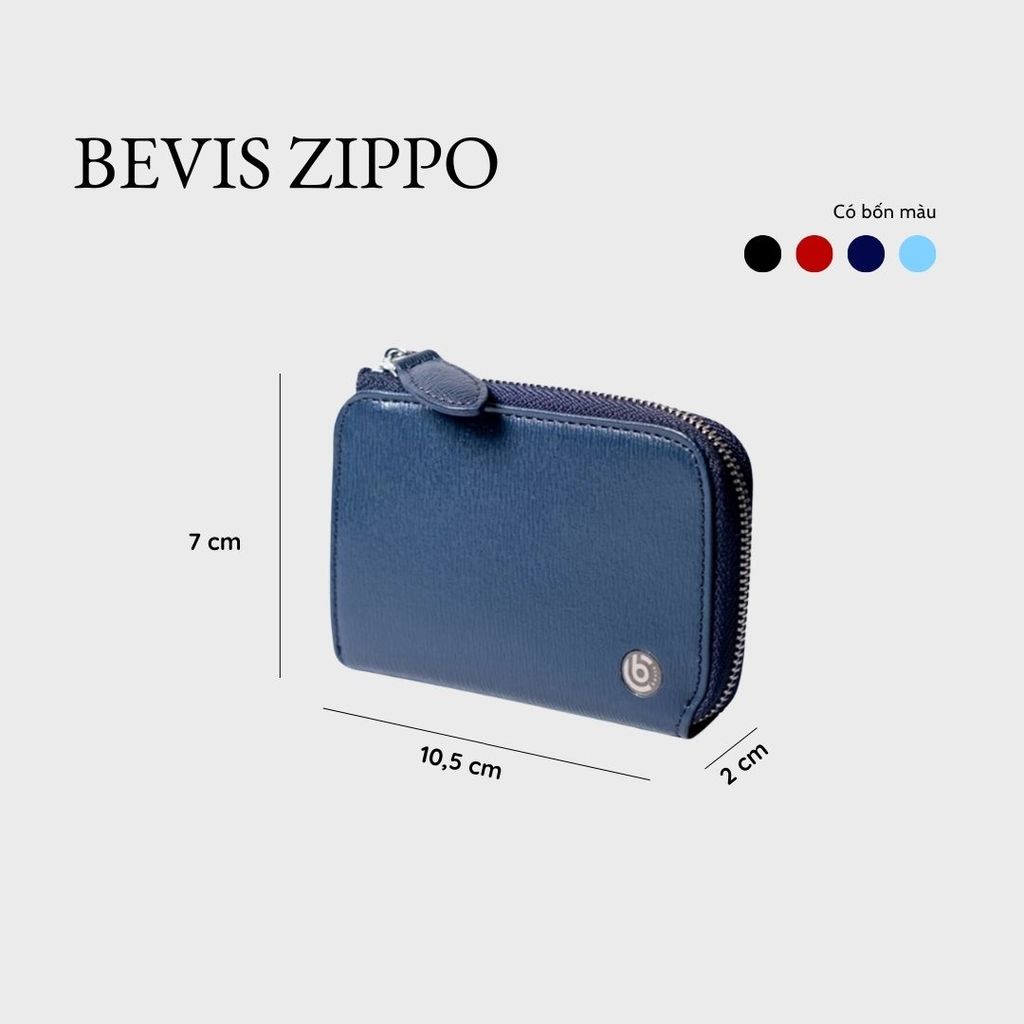 Ví Zip Da Bò Bevis Zippo - Thiết Kế Siêu Mỏng, Thanh Lịch, Bền Bỉ & Thời Trang (Tặng Kèm Hộp Quà)