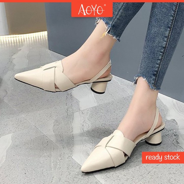 Giày Cao Gót Nữ PC0 Giày Cao Gót Dày Đeo Chéo Thời Trang Hàn Quốc Hàng Có Sẵn