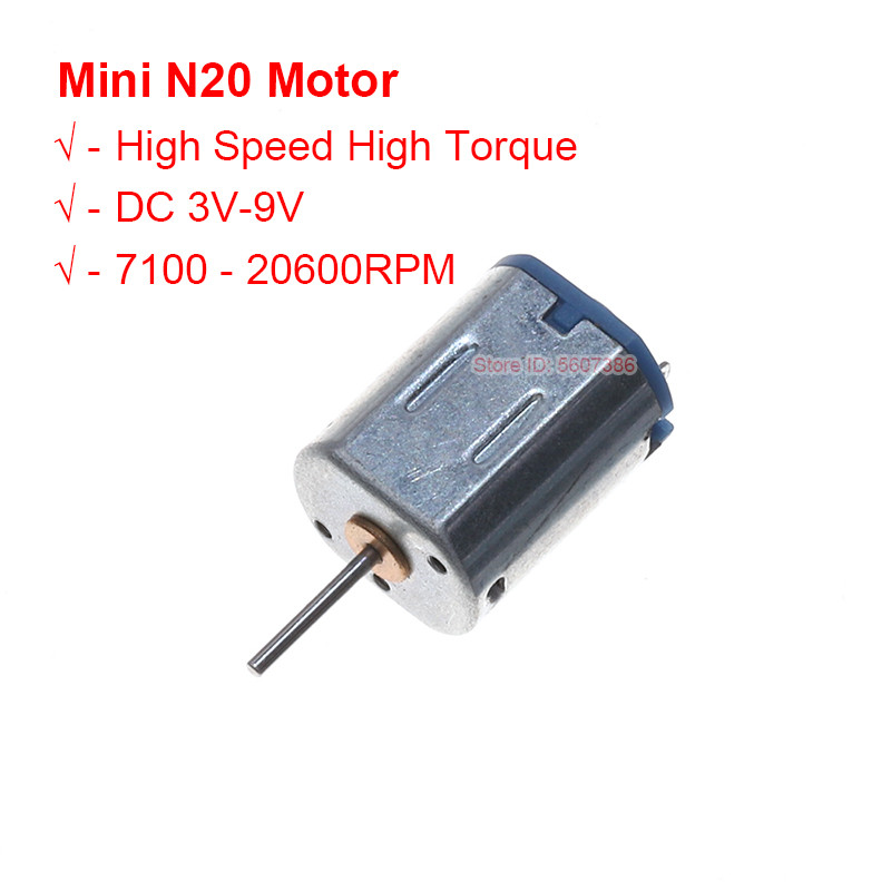 Mini N20 Flat DC Motor DC 3V 5V 9V 20600RPM Mô-men xoắn lớn tốc độ cao cho mô hình động cơ đồ chơi