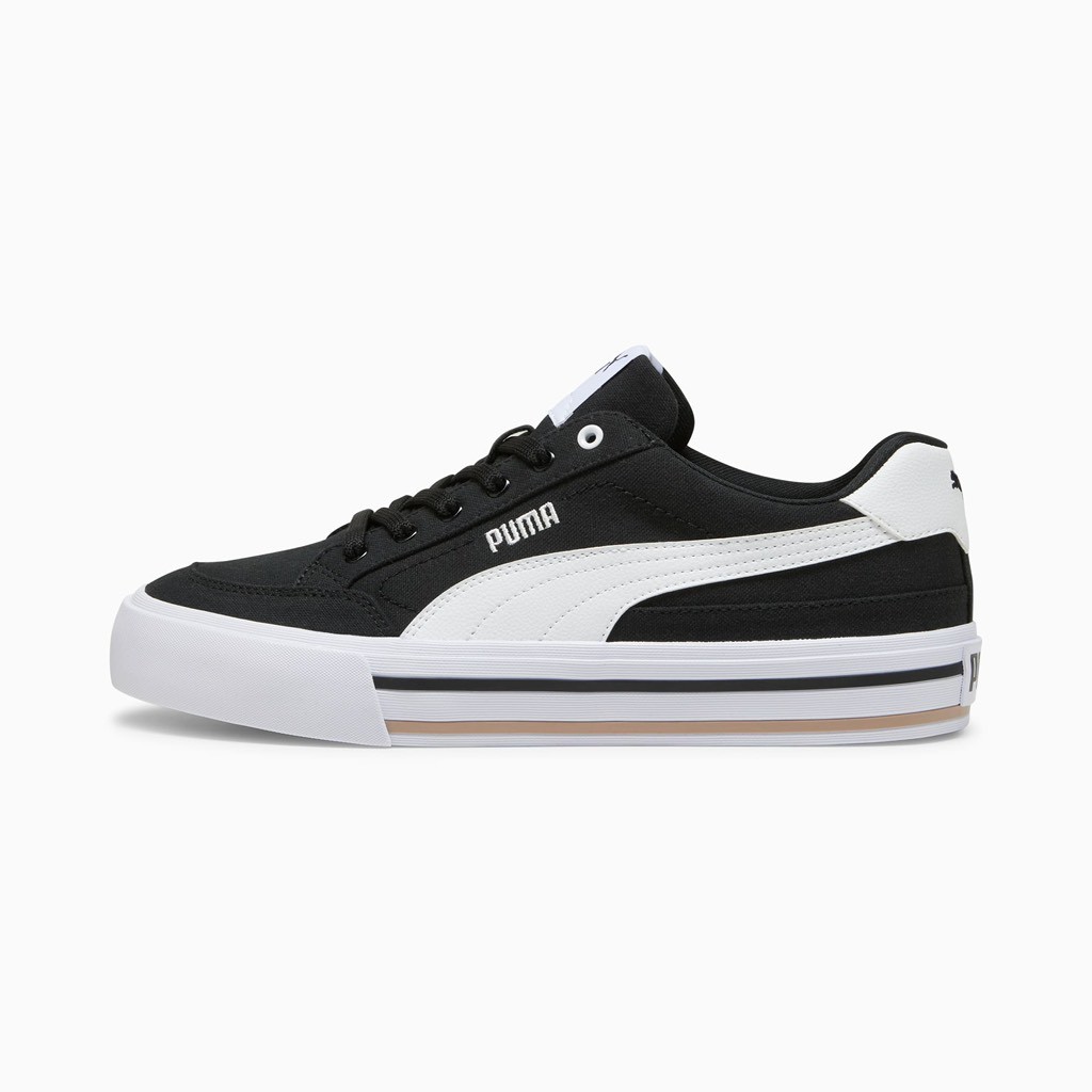 Giày thể thao sneaker chính hãng Puma Court Classic Vulcanised Formstrip Unisex Black White - Đen tr