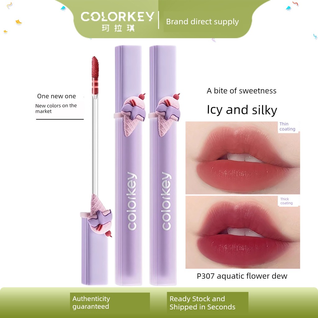 Colorkey Kolaqi Kem Son Bóng O344 Son Bóng B360 Son Môi Matte O323 Không Dễ Dính Cốc P307